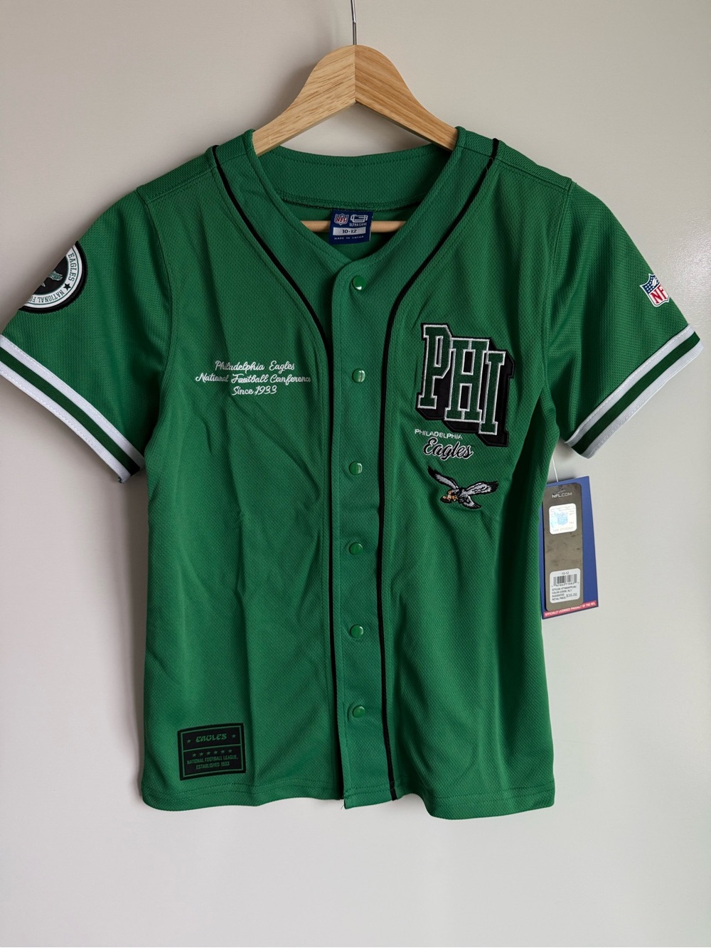 NFL Philadelphia Eagles Kids Green Button-Up Jersey
